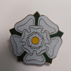 White Rose enamel pin badge